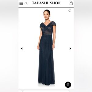 Tadashi Shoji Black Tulle Twist Gown